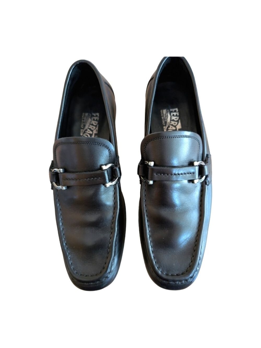 Salvatore Ferragamo Black Leather Loafers Men's Size 7.5 or Women's Size 9.5